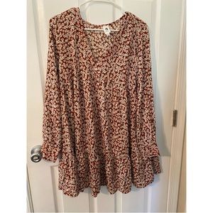 Long sleeve flowy floral dress